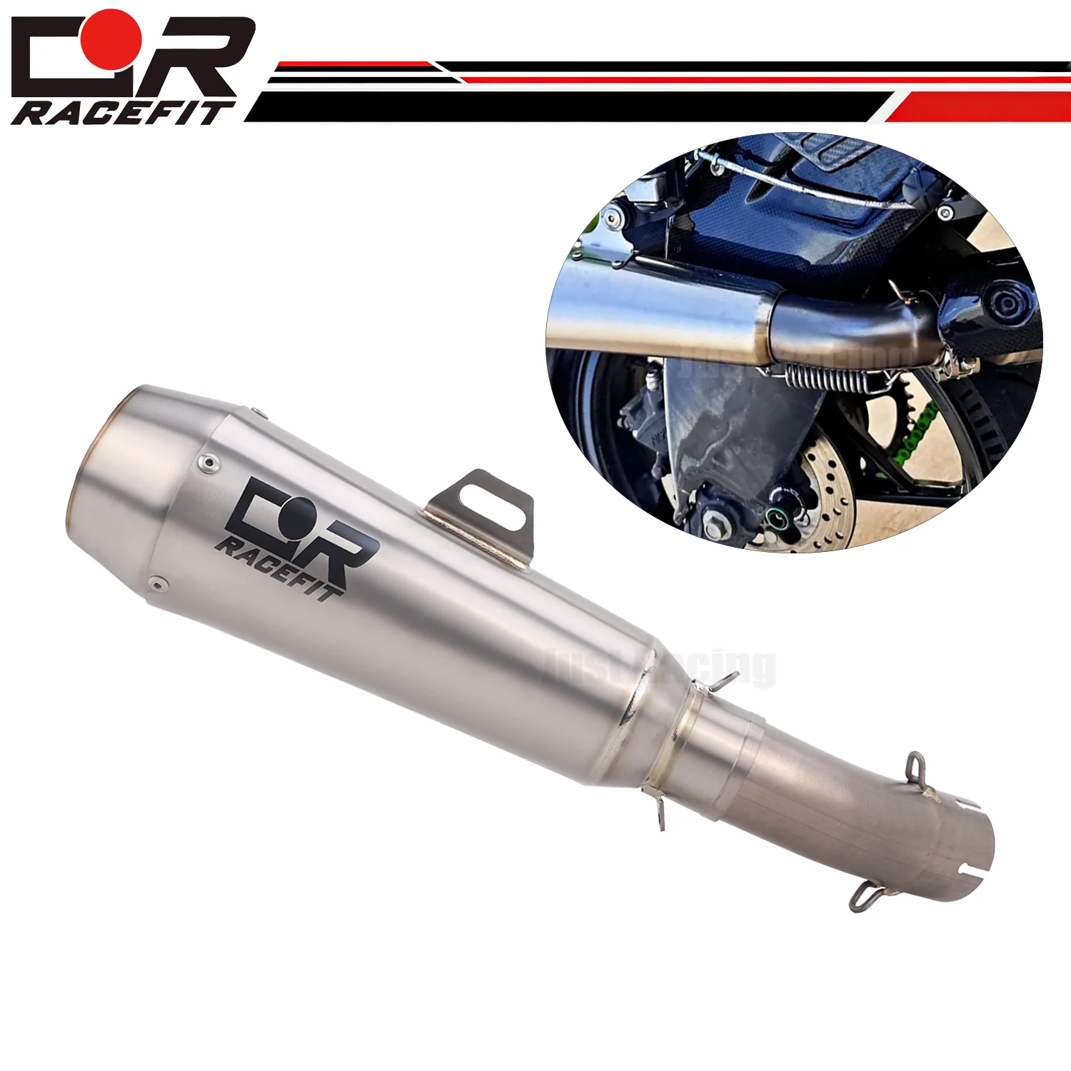 

For Kawasaki Ninja ZX4R ZX4RR 2023 2024 Titanium alloy Exhaust Muffler Link Pipe Slip on Tube