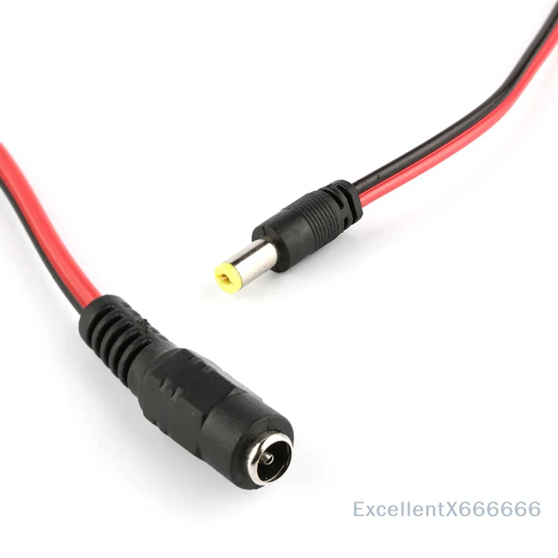 5 шт. штекер + 5 шт. гнездовой кабель косичка адаптер питания видеонаблюдения разъем постоянного тока 12 В 2,1x5,5 мм
