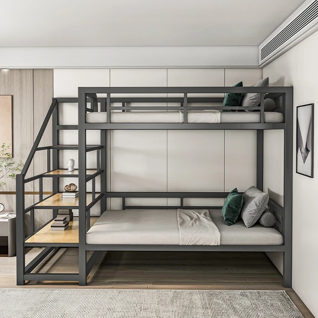 Metal double shops loft bed