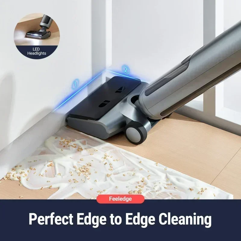 DD2OSOTEK Беспроводная вакуумная швабра для влажной и сухой уборки — уникальный 180 °       Плоская широкая щетка для пола для шерсти домашних животных, следов и домашних беспорядков
