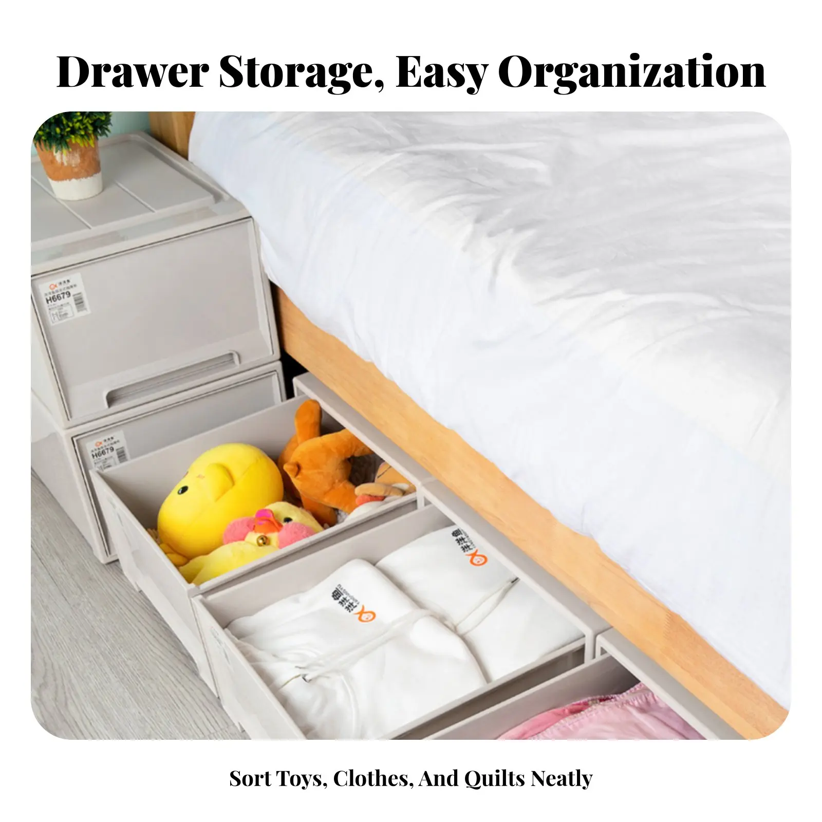 

Контейнер на колесиках под кровать, экономящий пространство, вместительный, устойчивый, для жильцов квартир, домов и гардеробных.