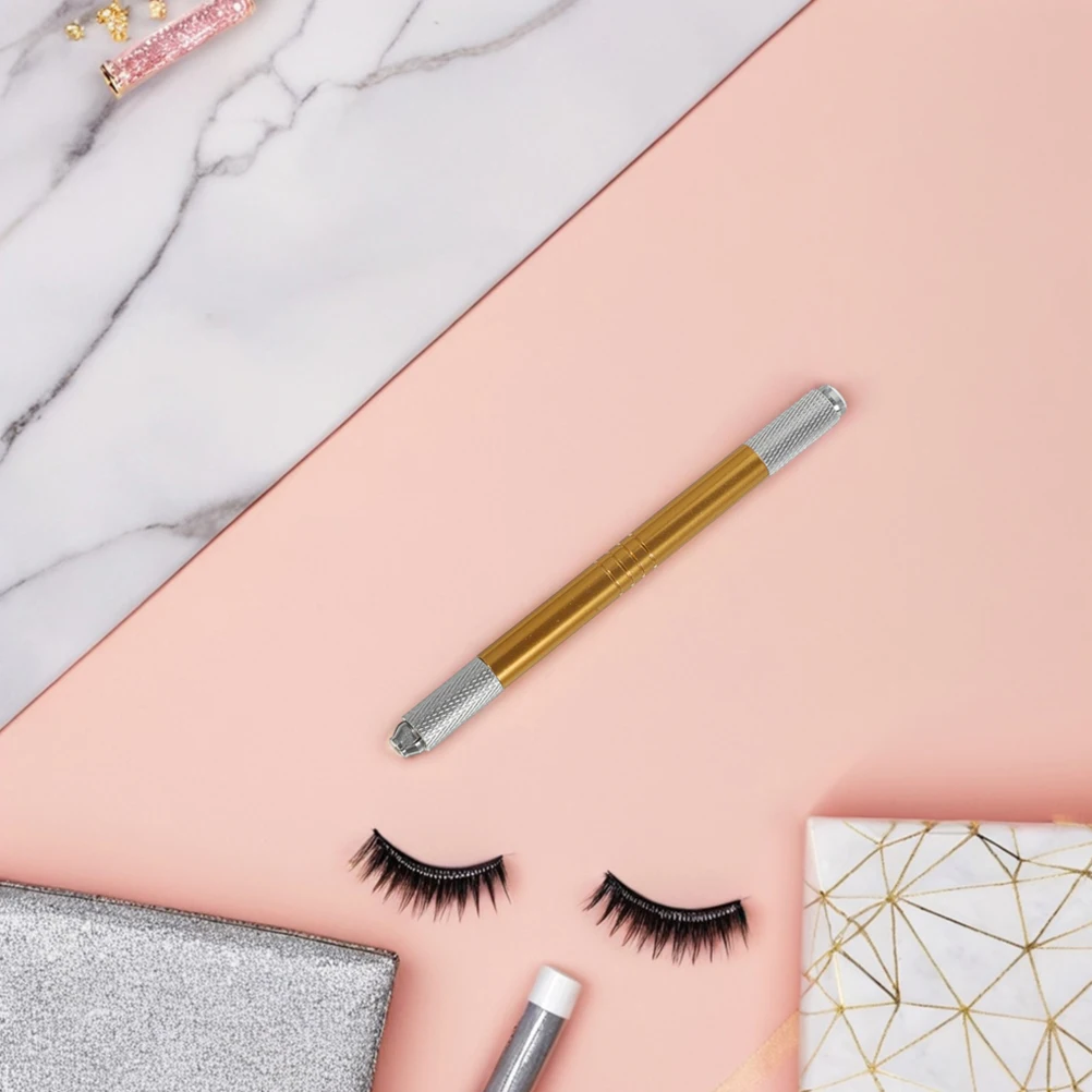 

2 Pcs Brow Pencil Tattoo Hand Eyebrow Microblading Makeup Supplies Advanced for Golden