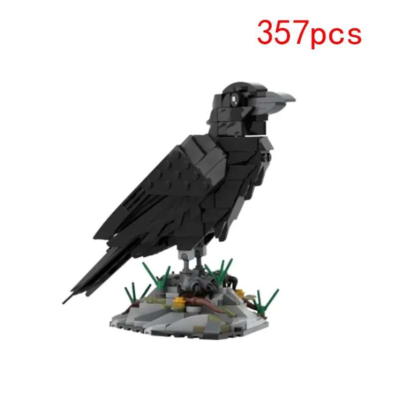 الغراب تجميع الجسيمات الصغيرة اللبنات الحيوان الطيور الصخور قاعدة الغراب لعبة مجسمة هدية #2