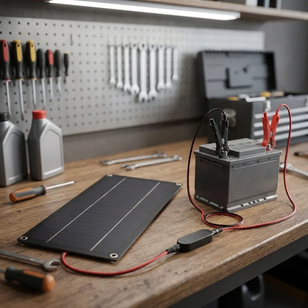 6W Solar Panel Kit for 12V For battery Maintenance Featuring Monocrystalline Cells and Multiple Mounting Hardware