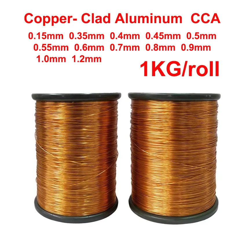 

1Kg/Lot QA-1/155 CCA Direct-Welded Copper-clad Aluminum Enameled Wire Polyurethane Enamelled Wire 0.15-1.2mm Enamelled CCA Wire