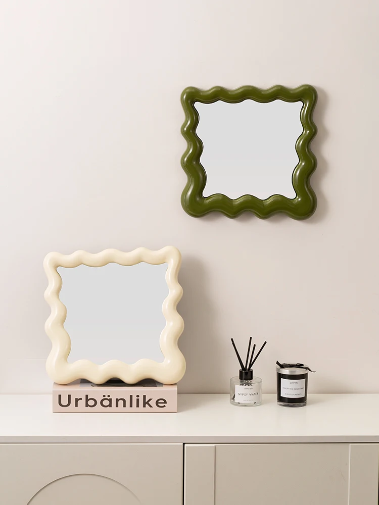 【EpeiusHome】Home Furnishing decoration Square corrugated vanity mirror