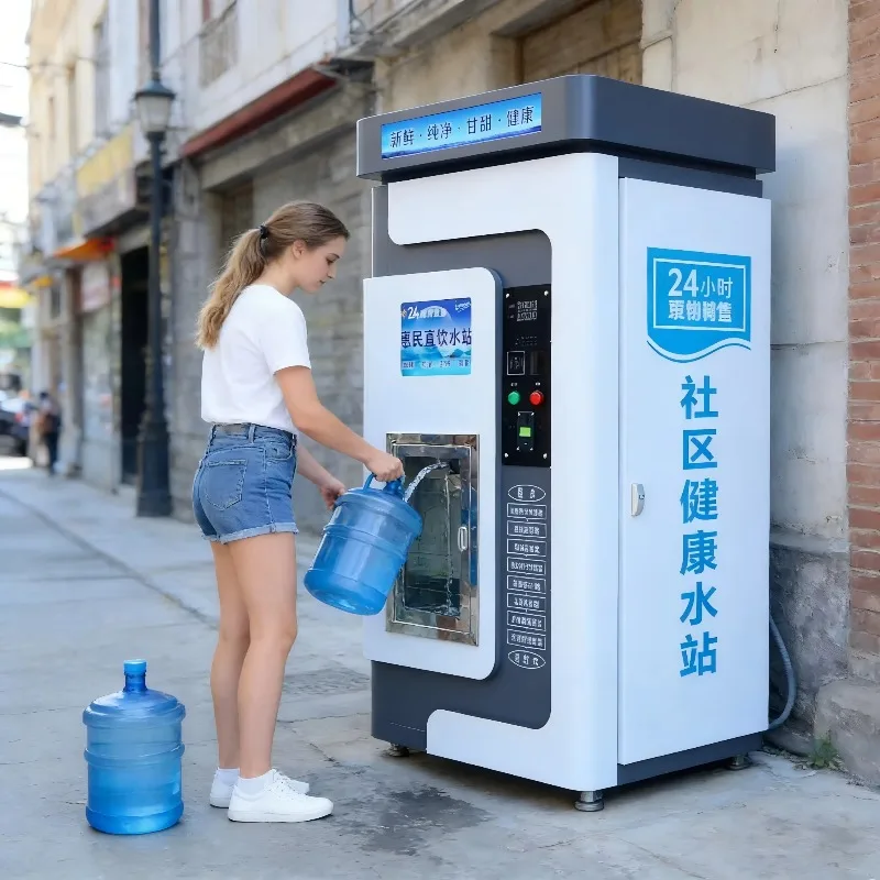 Factory Price Outdoor Coin Operated Water Vending Machine  Reverse Osmosis Purified Water Dispenser Suitable  Customized