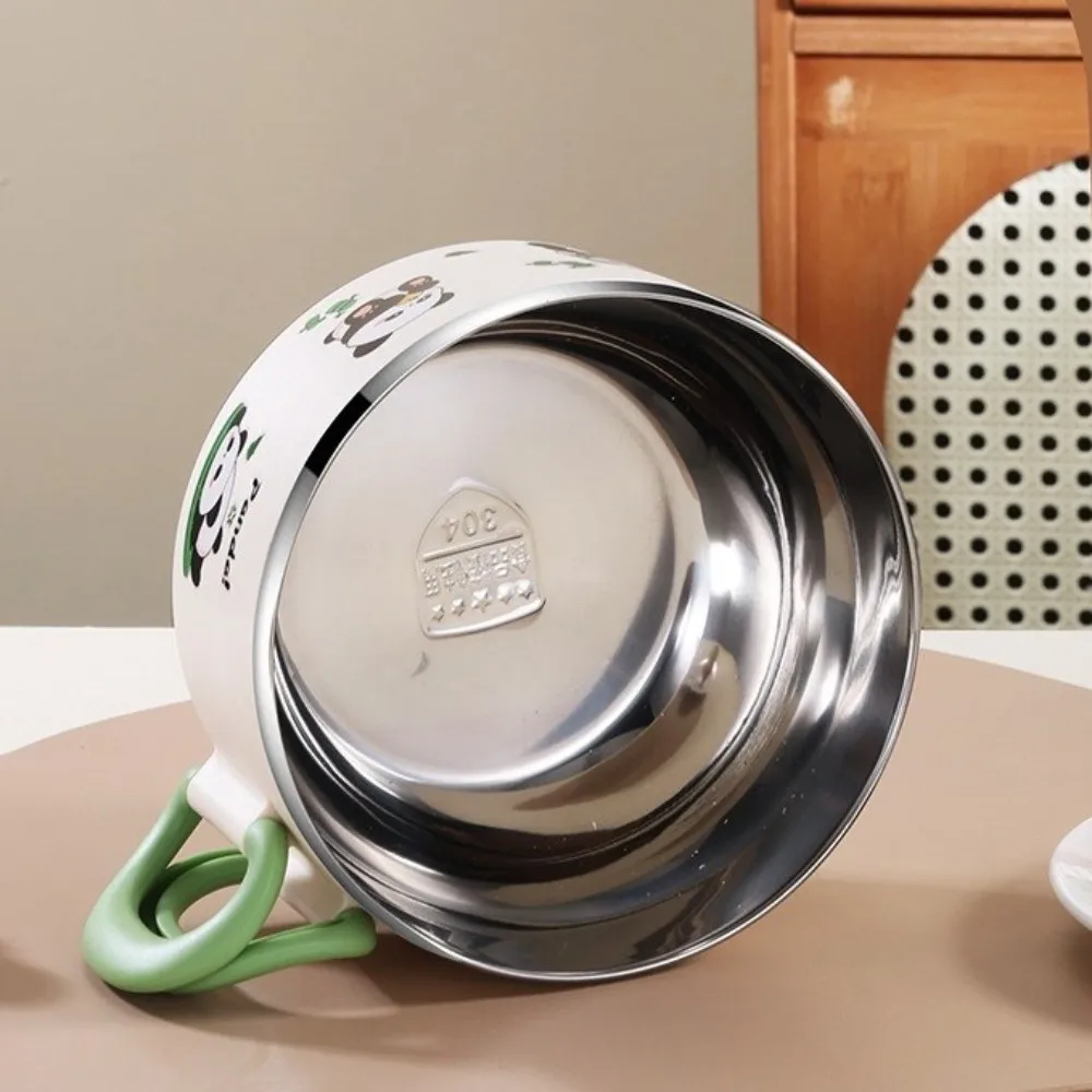 Cute 1000ML Instant Noodle Bowl Stainless Steel with Handle Lunch Box Large Capacity with Lid Fast Food Cup Picnic