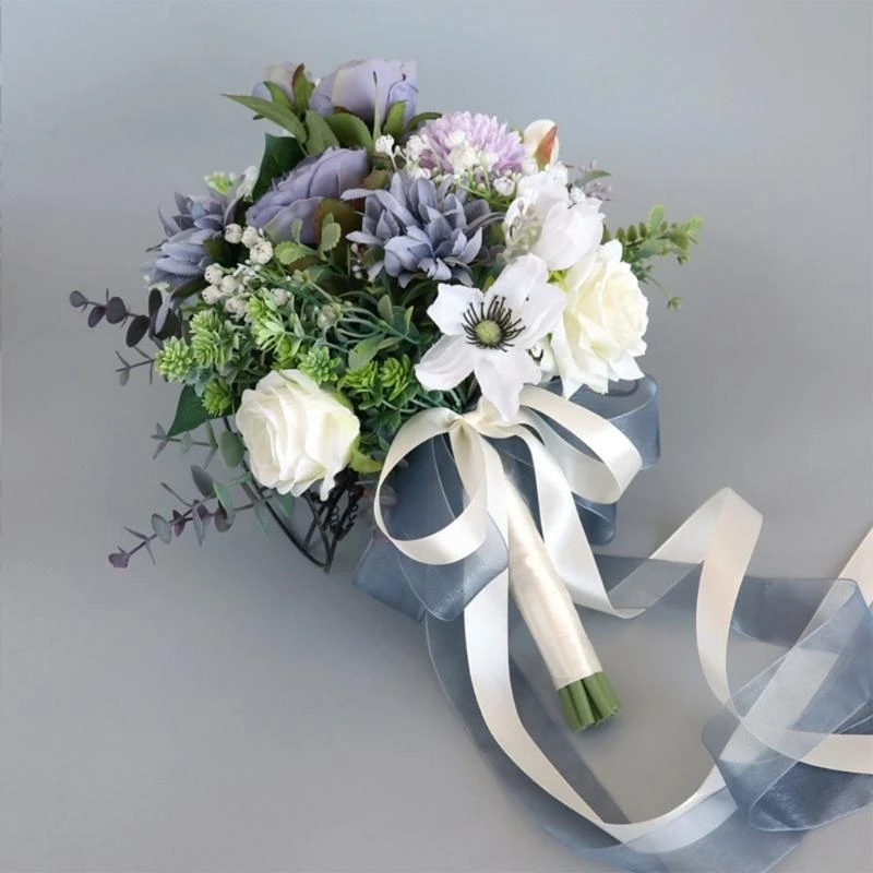 

Artificial Flower Silk Bride Hand Holding Flower for Wedding Home Decorations 15UB