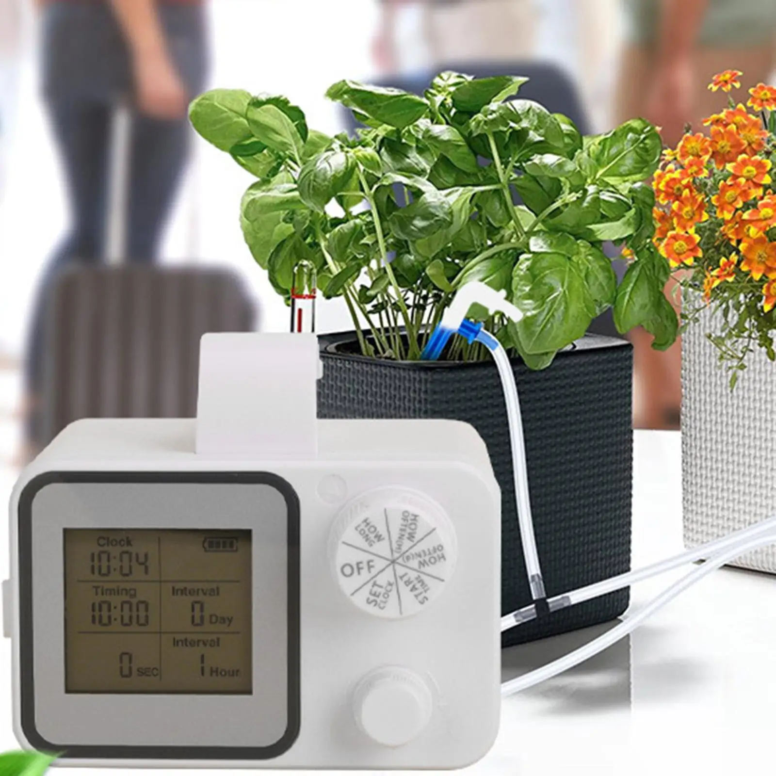 Digital Programmable Water Timer Automatic Drip Irrigation Kit 15 Potted Indoor Houseplants Support Indoor Automatic Watering