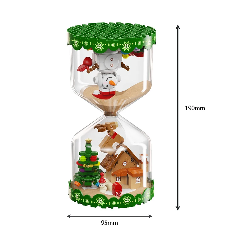 Criativo Natal Blocos de Construção, Ampulheta, Modelo boneco de neve, Xmas Tree, Santa House, DIY Bricks Brinquedos, Crianças, Presentes Adultos