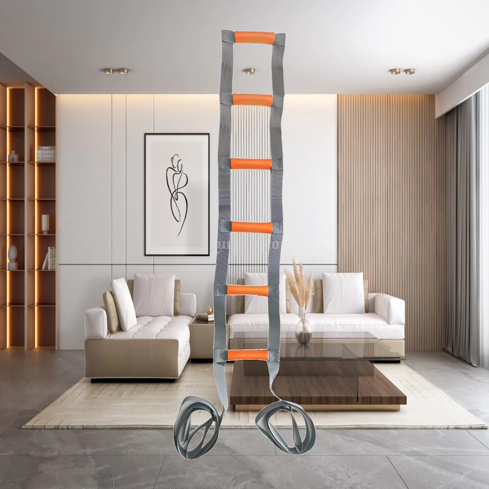 Portable Bed Rope Ladder for Elderly Sit Up Assistance Nylon Webbing Handle Strap for Bedridden Patients Bedside Mobility