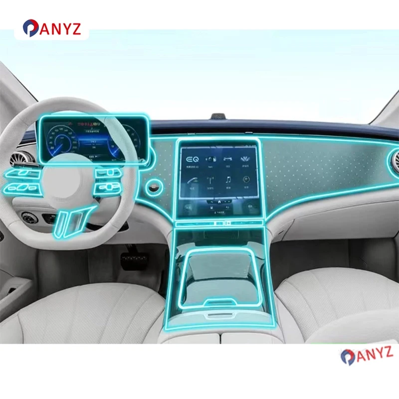 

For Mercedes Benz EQE 2022-2023 Gearbox Panel Navigation Screen Automotive Interior TPU Protective Film Anti-Scratch Sticker