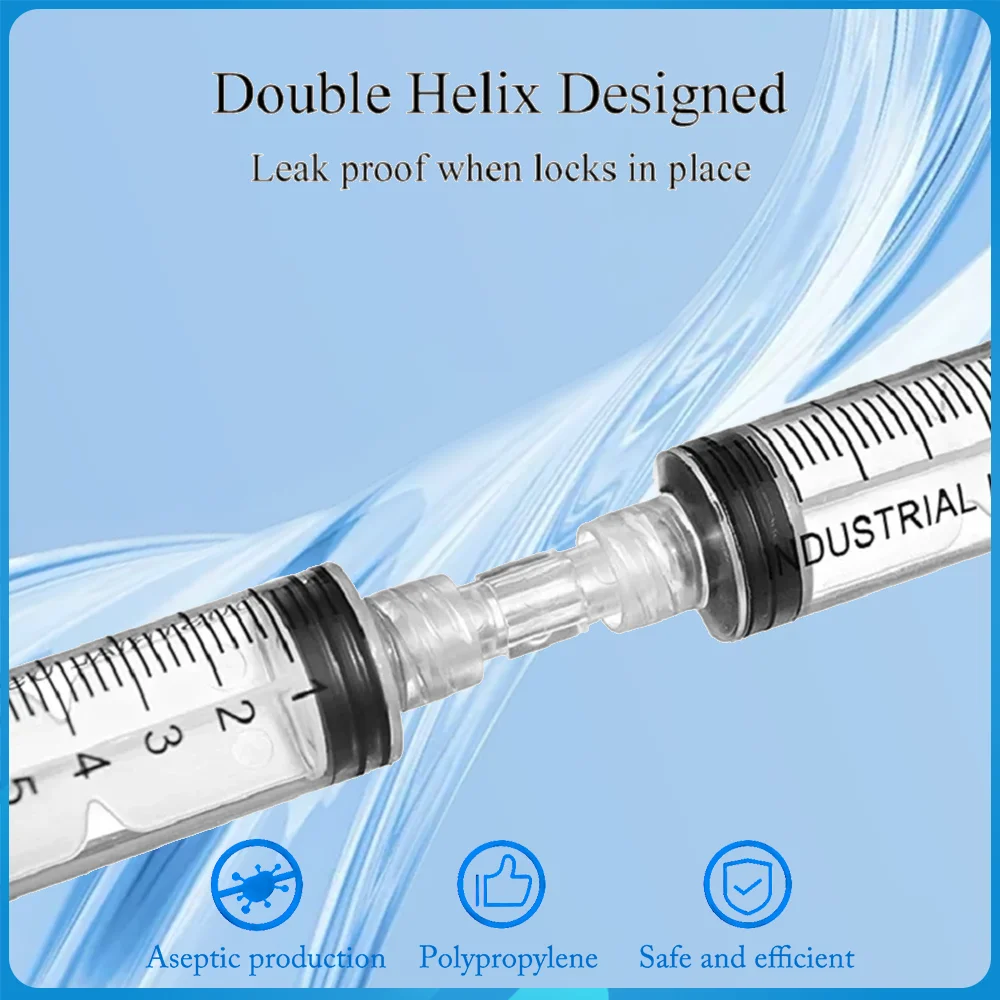 Luer Syringe Connector Easy To Use for Pneumatic Parts Durable  Double-Way Connector Double Helix Leak Proof Medical Sterile