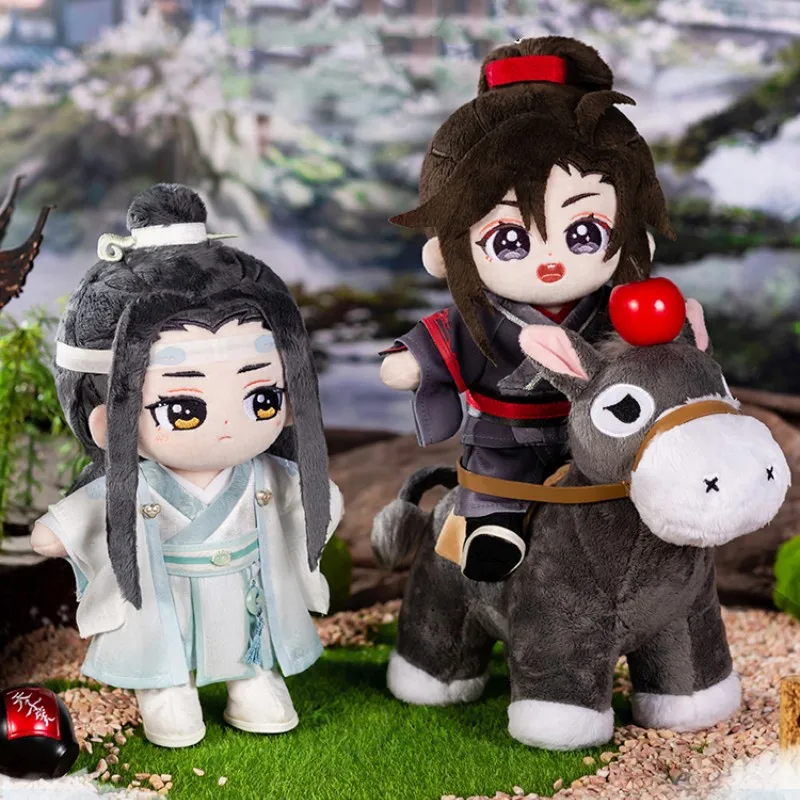 Anime Mo Dao Zu Shi Plush Toy Wei Wuxian Lan Wangji Plush Dolls Little Apple Donkey Plushie Figure Soft Stuffed Dress Up Toys