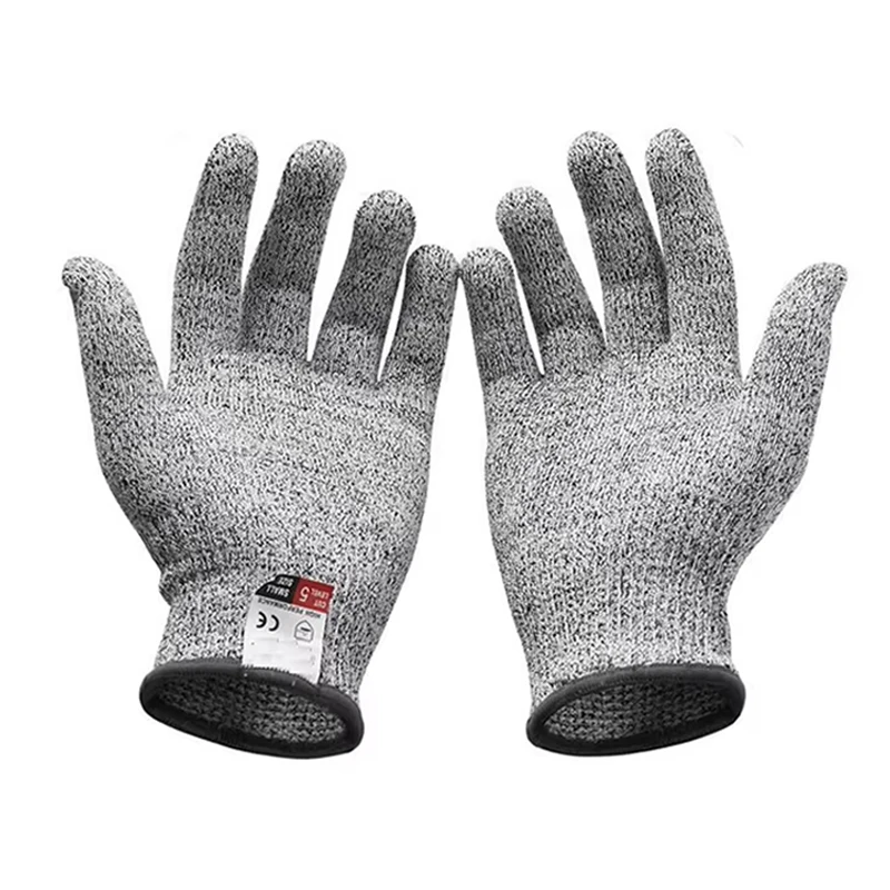 

1Pair 5 Level HPPE Safety Cut-Resistant Gloves Anti Cut Proof Grey Anti-Cut Level Work Garden Butcher Gardening Handguard Tool