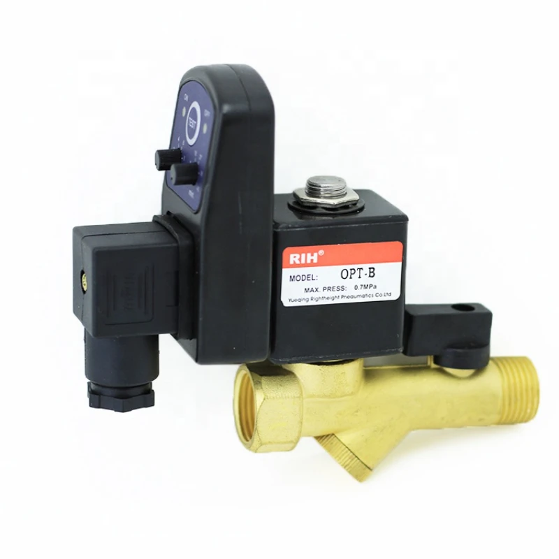 Series auto automatic brass electronic water drain valve with mechanical solenoid valve pneumatic timer