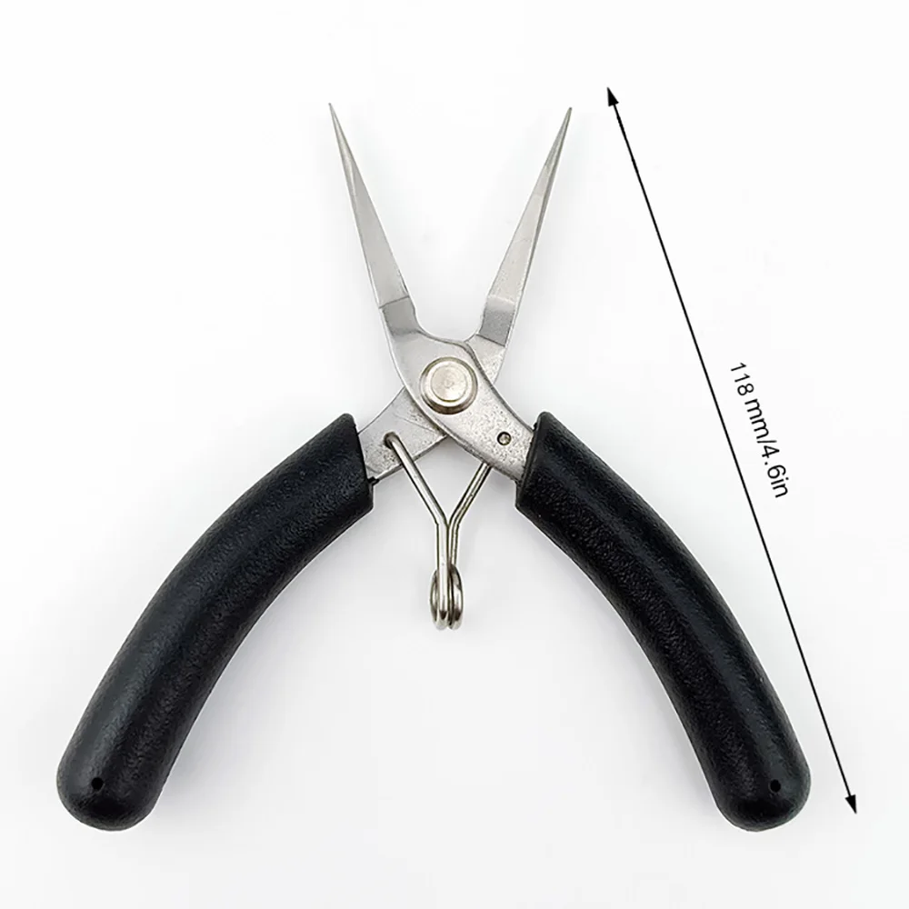 118MM/4,6 Zoll Spitzzange, Präzisions-Langzange für Schmuckherstellung, Elektronikreparatur, Drahtschneiden, Handwerkzeug – Detail 2