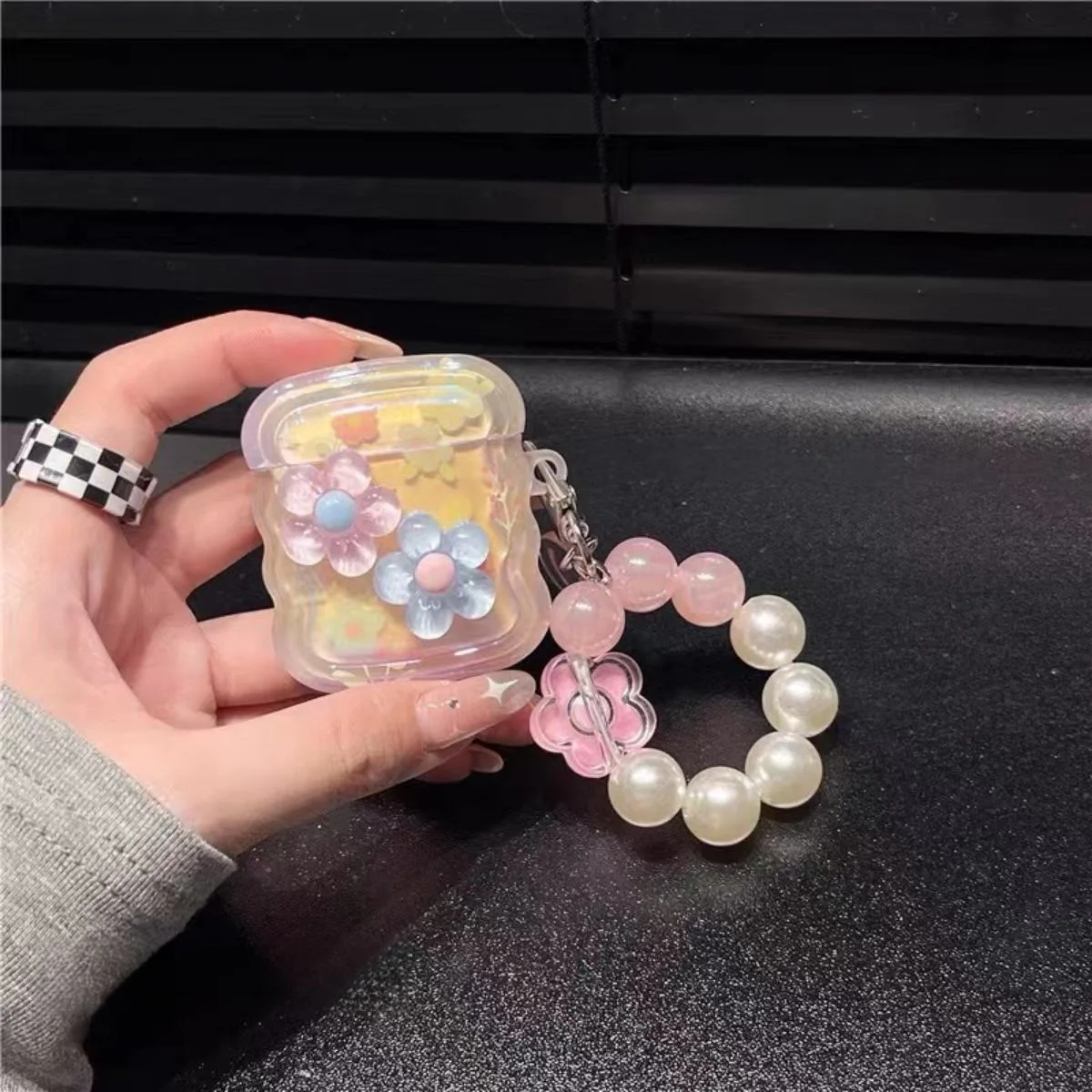 لؤلؤة زهرة سيليكون لينة للصدمات سوار الحب ins لطيف سماعة لاسلكية تعمل بالبلوتوث حقيبة سماعة الاذن ل أبل Airpods برو 2nd 3 2 1