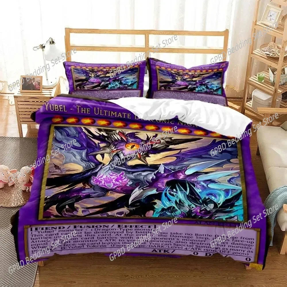 Anime Yu-Gi-Oh Game Card Bedding Set For Bedroom Soft Modern Bedspreads Comefortable Kids Duvet Cover Quilt Cover And Pillowcase