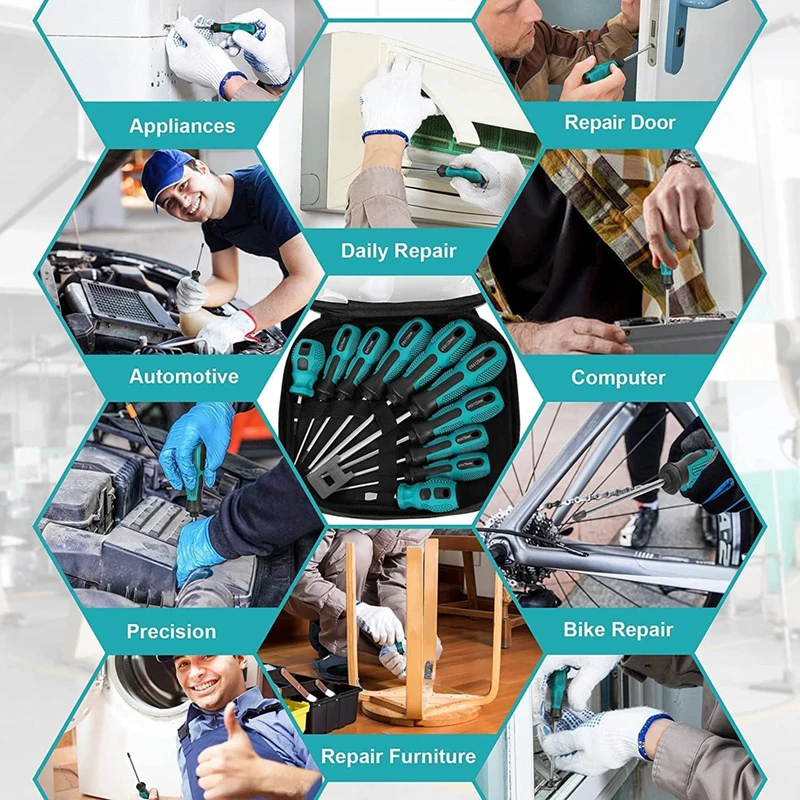 Juego de destornilladores de forma especial ranurada Phillips aislados, multiherramienta, brocas magnéticas, Kit de herramientas de reparación del hogar de electricista