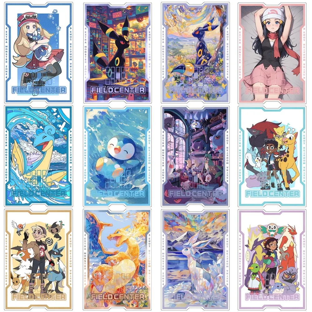 Pokemon anime charmander gengar noibat charizard umbreon piplup lapras cartão acrílico partição cartão ptcg campo centro cartões