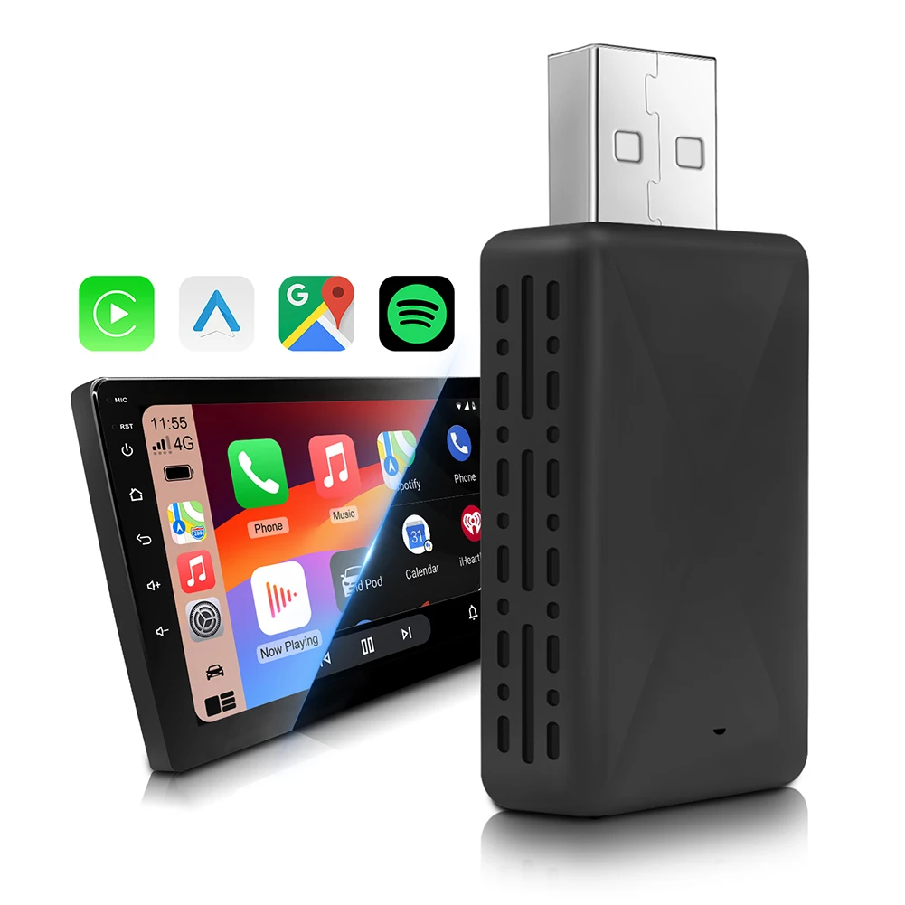 

Wired To Wireless Carplay & Android Auto Smart Mini Box OTA Upgrade AI Box USB Plug and Play for Wired CarPlay Android Auto Cars