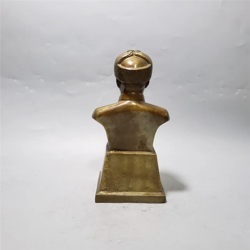 Brass Figurine, Sculpture Craft, Home Decoration Gift, Bronze Lei Feng Bust Ornament