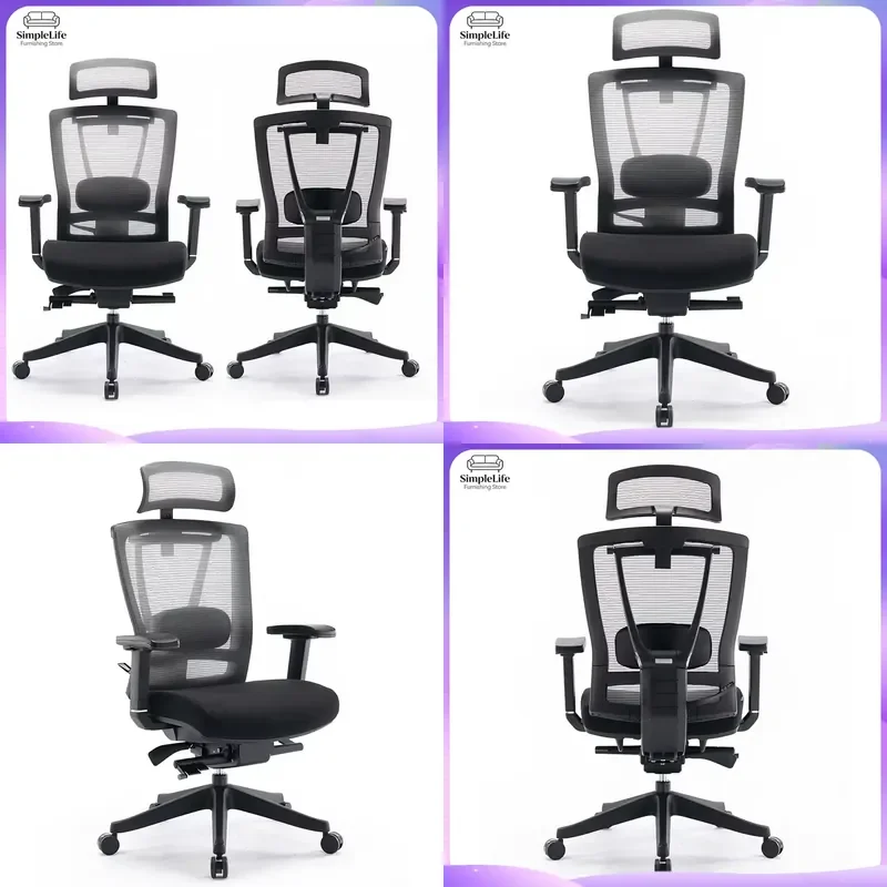 Ergonomic High Back Mesh Office Chair with 4D Armrests Adjustable Lumbar Support Rolling Casters for Home Office Workstation