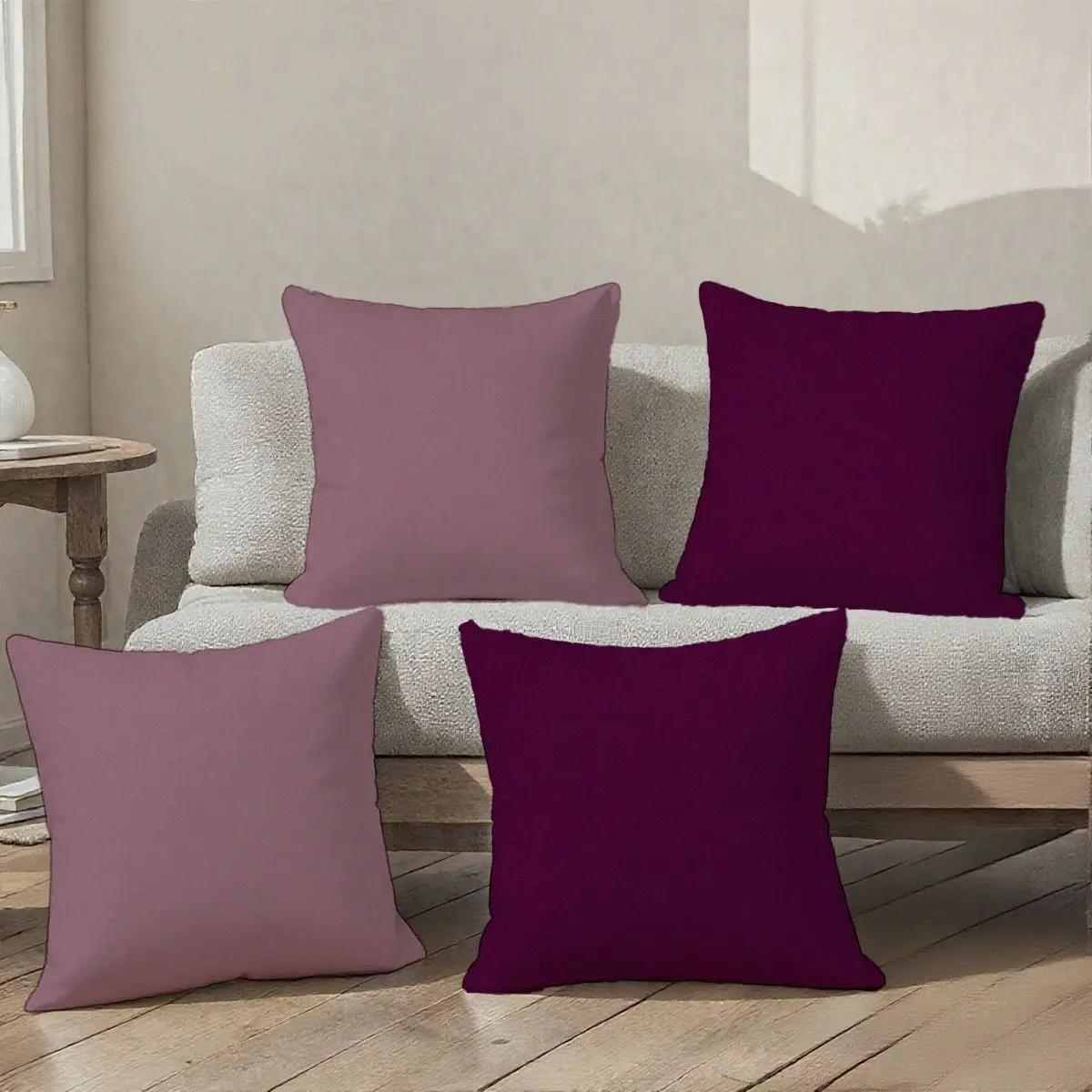 

4 шт. квадратные чехлы на подушки, однотонные (бархатные), осень и зима, молния, односторонний принт, домашний декор (диван, спальня), без вставки