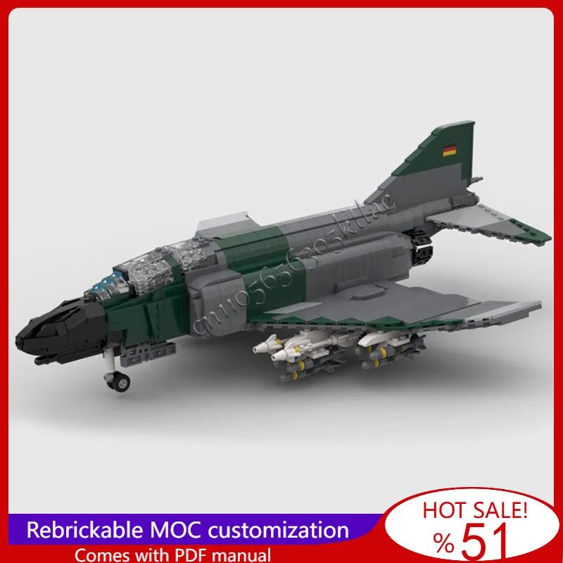 

1483 PCS F-4F Two Seat All Weather Twin Engine Supersonic Fighter Jet Model Building Block Brick Creative Assembly Toy Kids Gift