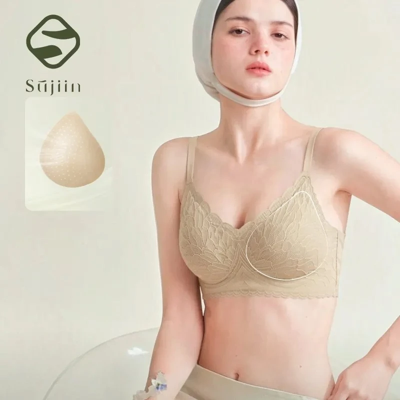 

SUJIIN Women's Push Up Lace Bras Sexy Wireless Seamless Padded Small Chest Bra Lady Supportive Lift Bralettes Woman XM025