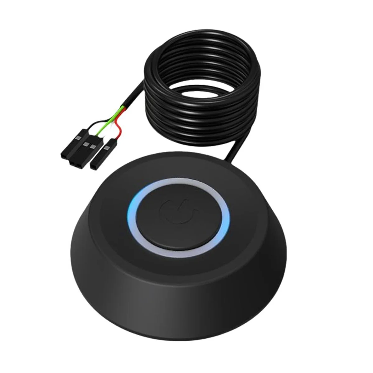 AT87-1.8m Computer Desktop Switch PC Motherboard External Start Power On/Off Button Extension Cable Round Startup Switch(B)