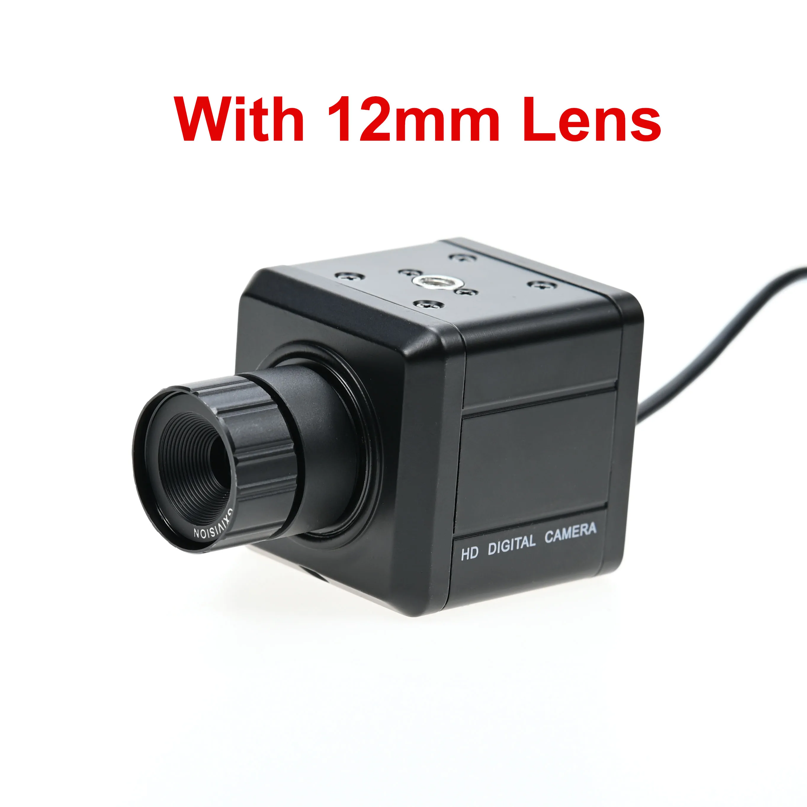 Color Global Shutter Camera 2MP 60fps,1600x1200 Housing Webcam with Manual Zoom 5-50mm 2.8-12mm CS Lens,High Frame Rate Capture