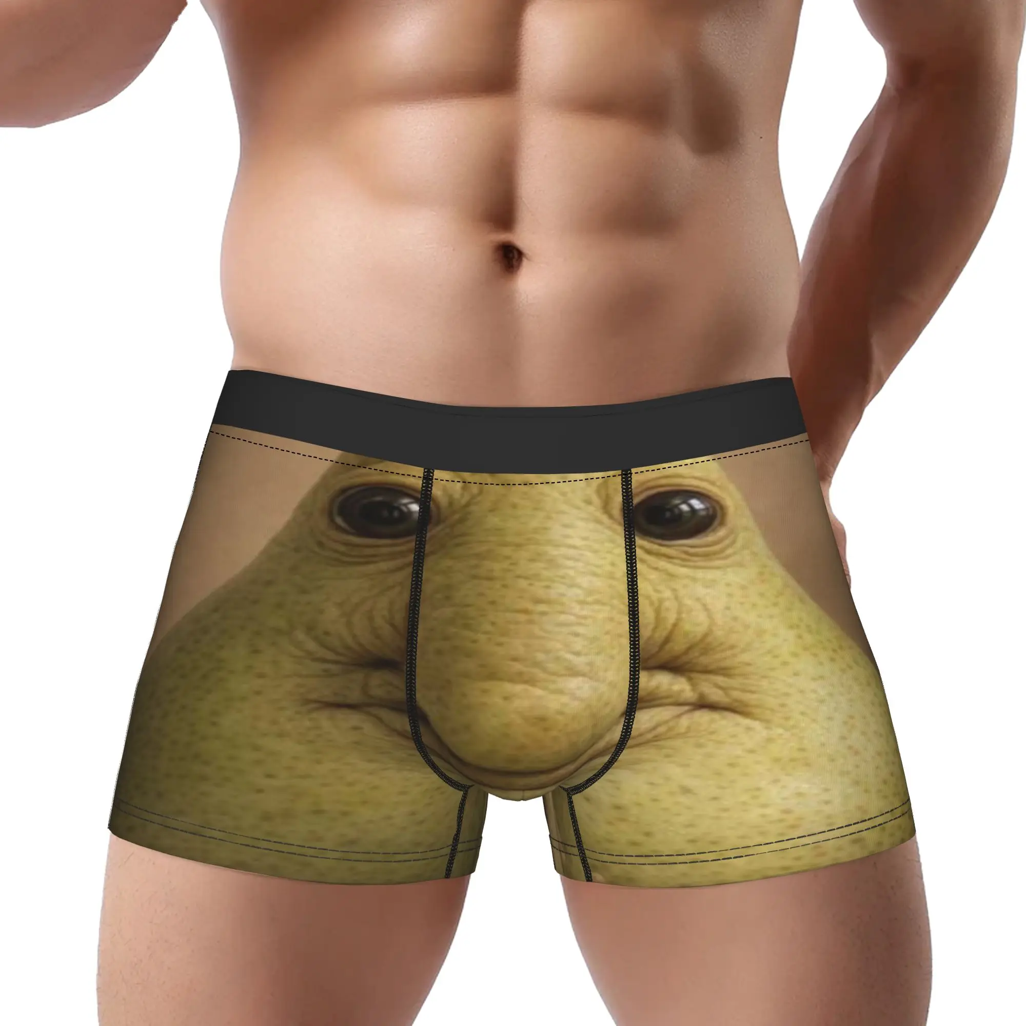 Weird Pear Human Face Character Art  Underpants Homme Panties Man Underwear Ventilate Shorts Boxer Briefs