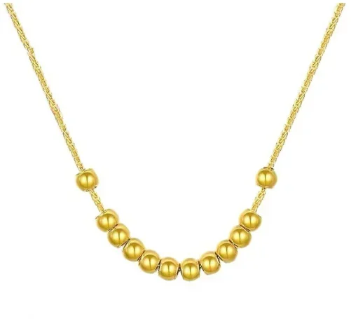 

18k gold ball necklaces for women au750 jewelry real gold chain necklace for girls 3mm gold ball