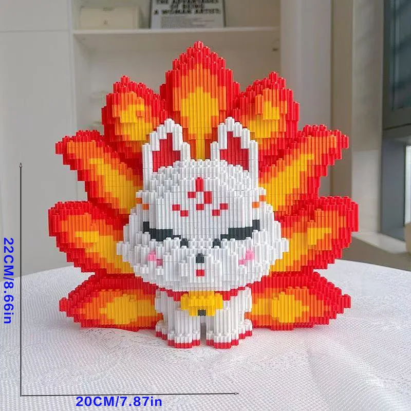 8347 Pieces Nine-Tailed Fox Building Blocks - DIY Educational Toys, Colorful Design, Suitable for Youth Fun Hands-On Assembly
