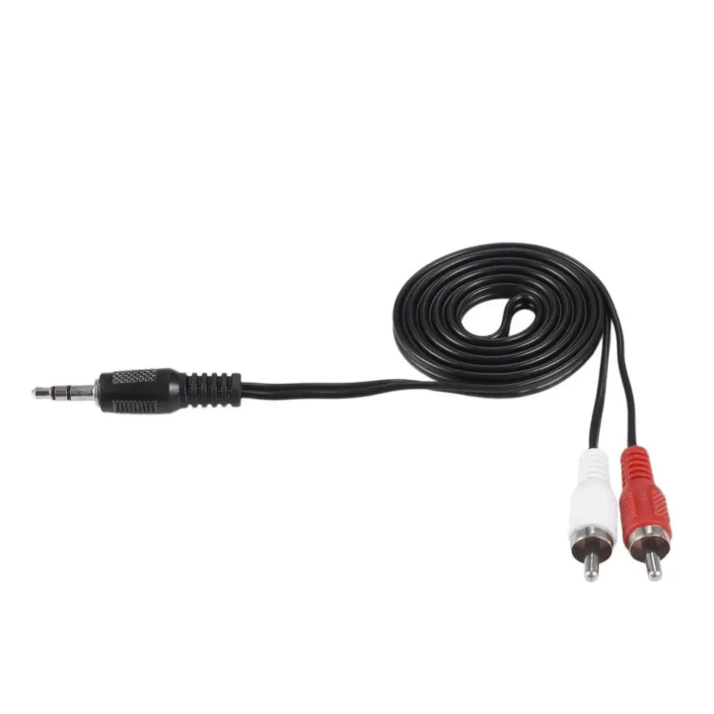 1M 3.5mm Audio Line Cable Stereo Jack Male to 2 RCA Male Aux Wire For PC DVD TV VCR MP3 Speakers Laptop Video Audio Cable Cord