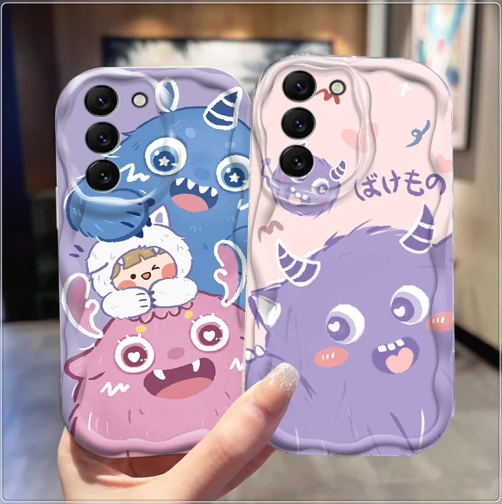 Pink Girl Cute Little Monster For Samsung A55 A54 A53 A52 A35 A34 A33 A32 A25 A24 A23 A22 A21S A15 A13 A14 5G Wave Oil Soft