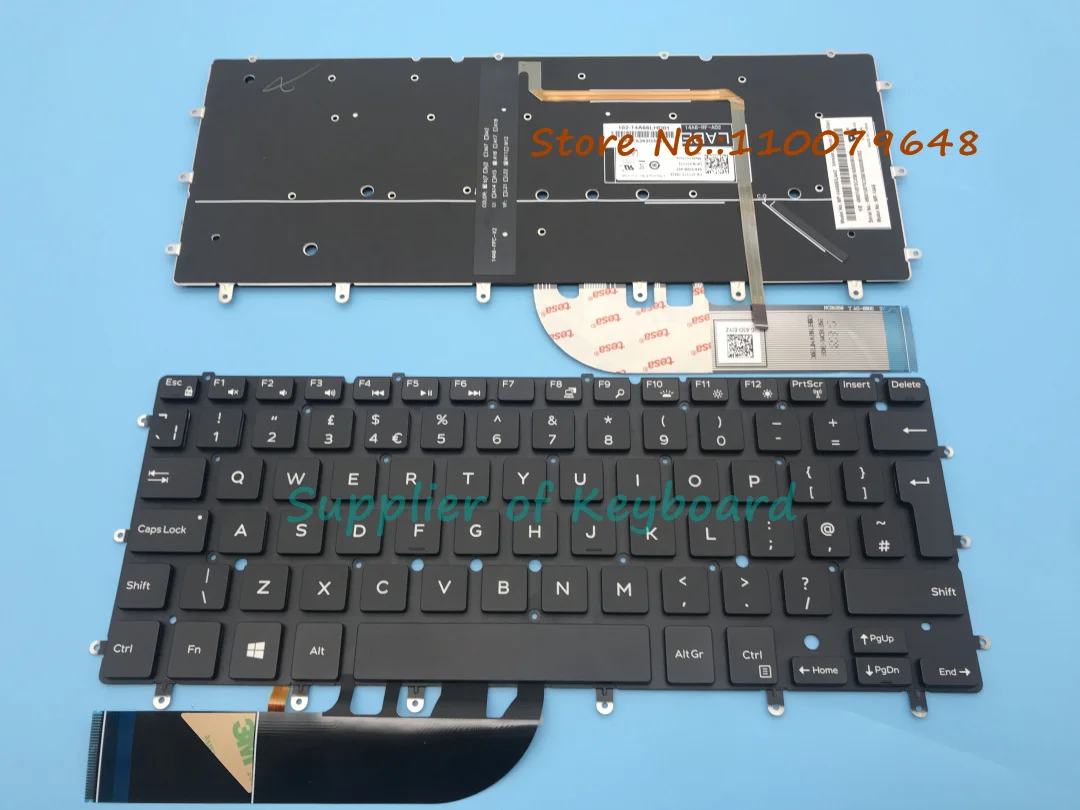 

UK/English/Spanish/Portuguese Keyboard For Dell Inspiron P57G P57G001 P41F P41F001 XPS P54G P54G001 P54G002 With Backlit