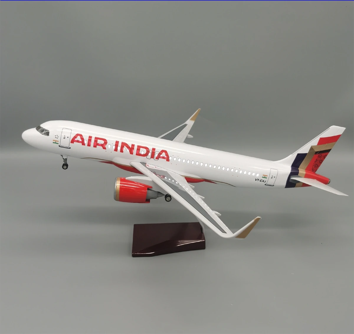 

47cm Toy Planes 1:80 Scale Air India A320neo Die-Casting Airplane Model Resin Decoration With Lights And Display Stand Boys Gift