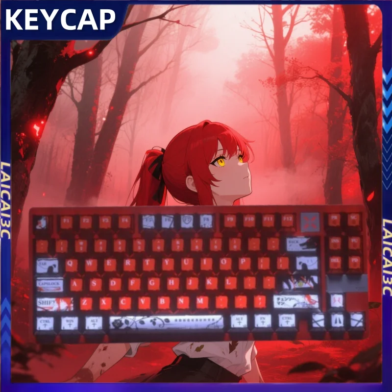 

Creative Chainsaw Man Keycaps Metal Paint Side Engraving Anime Cartoon Mechanical Keyboard Accessories Gifts Collectibles Keycap