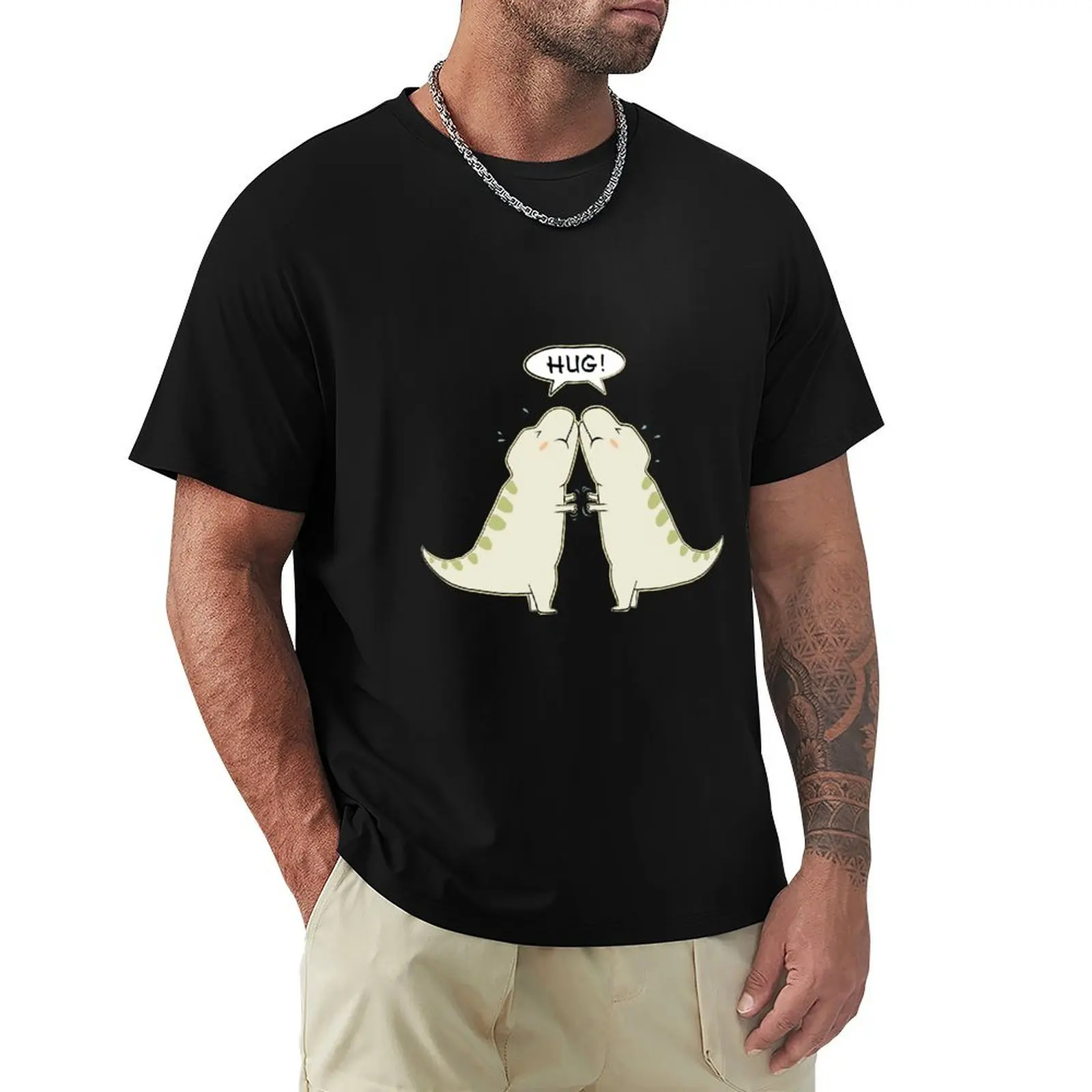 

t rex hug T-Shirt cheap stuff Clothing for a boy summer tops black t-shirts for men