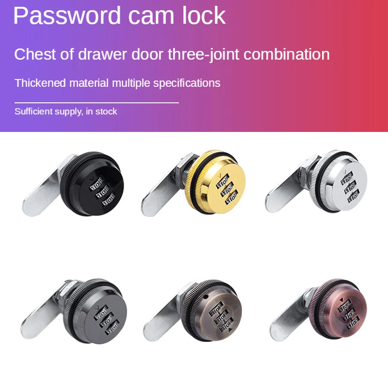 3-digit Combination Code Lock 20-30 Mm Code Anti-theft Lock Zinc Alloy Mailbox Lock Changing Locker Lock Metal File Cabinet Lock