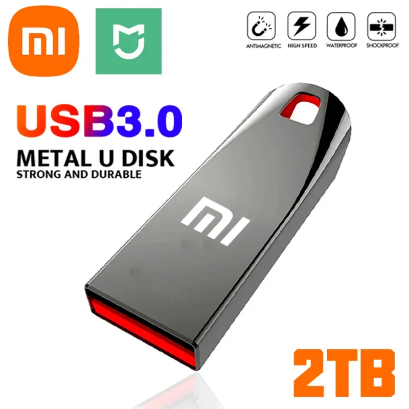 Xiaomi Mijia 3.0 Usb portabel, Flash Drive logam 2tb kapasitas besar kecepatan tinggi penyimpanan memori U Disk 2024 tahan air