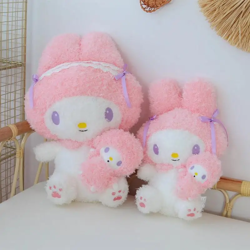 Sanrioed My Melody Anime Cute Princess Style Plush Pillow Toy Cartoon Bedroom Home Deco Toys Birthday Christmas Gift for Friend