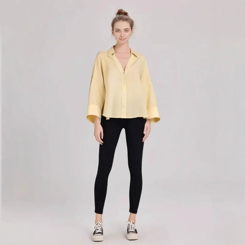 

New Women's Summer Fashion Casual Elegant Wide Sleeve Shirt Versatile Top