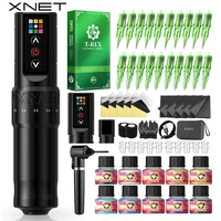 Kit de Máquina de Tatuar Inalámbrica XNET F3, 20 Cartuchos, 10 Tintas, Motor Personalizado de 7 Movimientos, Pluma de Micropigmentación para Tatuajes de Belleza