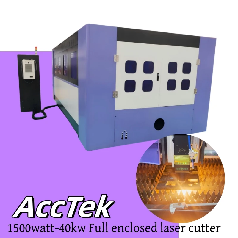 Enclosed full all cover 1325 1530 2030 Raycus IPG 6kw 8kw 12kw cnc fiber metal tube laser cutting machine MAX 4kw laser cutter