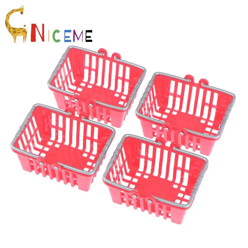 Dollhouse Miniature Shopping Basket Toys Kids Mini Supermarket Shopping Hand Basket Model Doll House